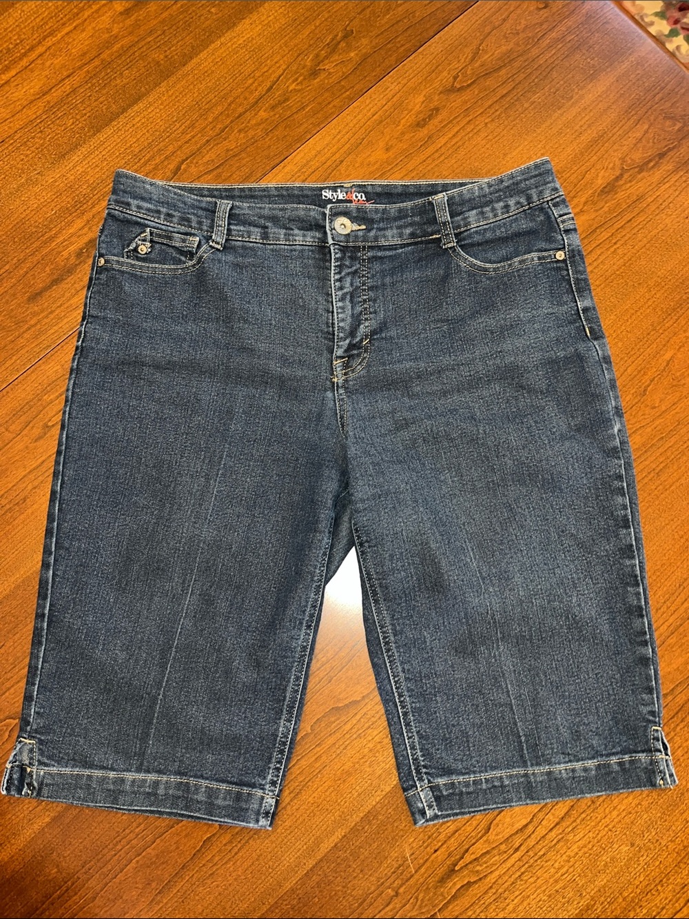 Style & Co. Dark Indigo Denim Bermuda Shorts (#110)